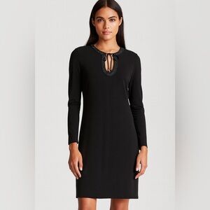 Michael Kors Long Sleeve Beaded Jersey Shift Dress